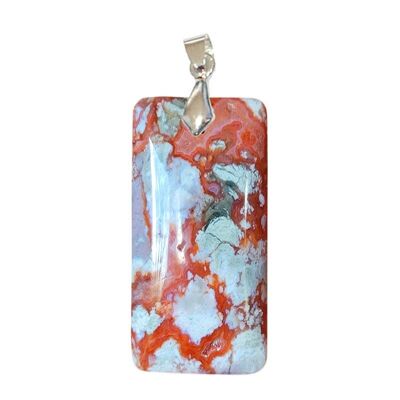 Thin Rectangle Red Agate Pendants