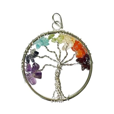 Round Tree of Life 7 Chakras Pendants