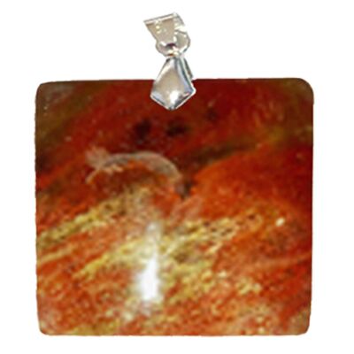 Square Fossilized Wood Pendants