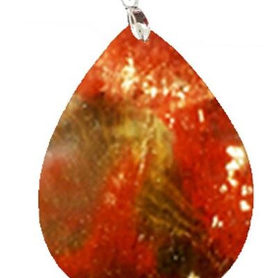 Fossilized Wood Drop Pendants