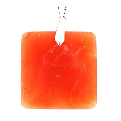 Square EXTRA Dark Orange Calcite Pendants