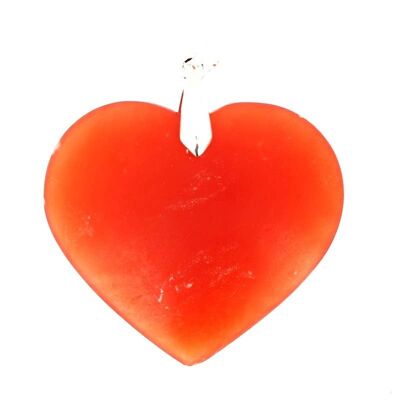 Pendentifs Calcite Orange EXTRA Foncée Coeur