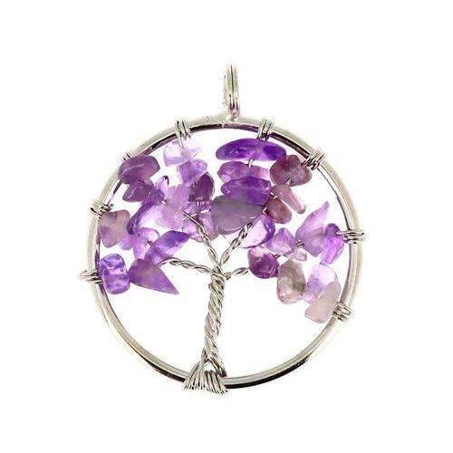 Pendentifs Cercle Améthyste Arbre de Vie1