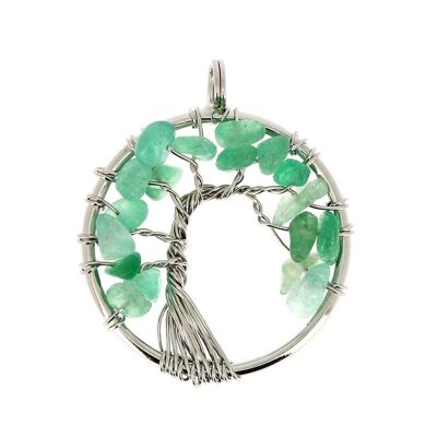 Tree of Life Green Aventurine Circle Pendants 1