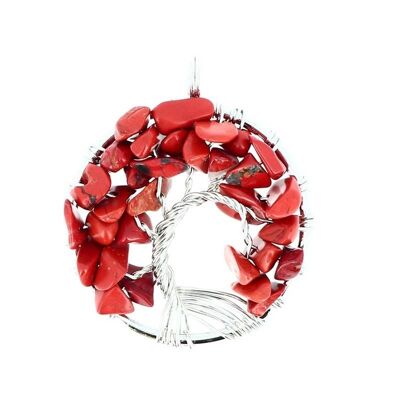 Pendentifs Cercle Jaspe Rouge Arbre de Vie2