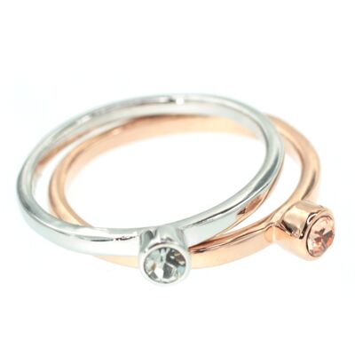 Anillo Glam rodio / oro rosa