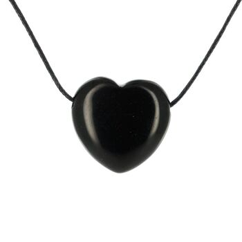Pendentifs Coeur Obsidienne Noire 2.5 cm