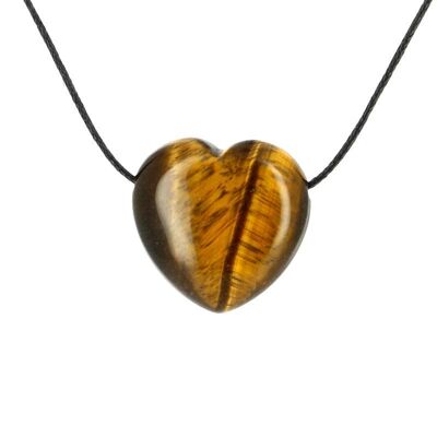 Pendentifs Coeur Œil de Tigre 2.5 cm