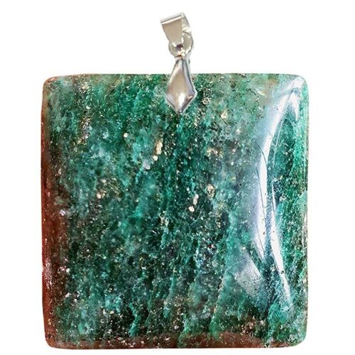 Pendentifs Fuschite avec Inclusions de Marcassite Carré