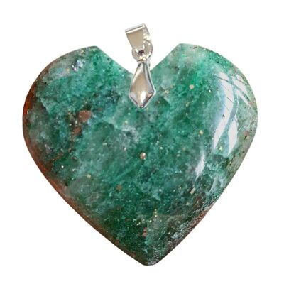Fuchsite Pendants with Heart Marcasite Inclusions