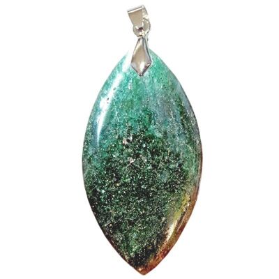 Fuchsite Pendants with Marquise Marcasite Inclusions