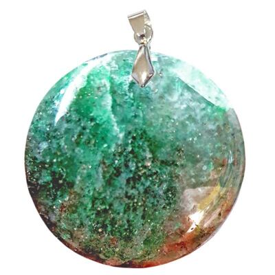 Fuchsite Pendants with Round Marcasite Inclusions