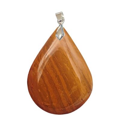 Pendentifs Jaspe Marron Rubané Goutte