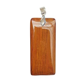 Pendentifs Jaspe Marron Rubané Rectangle Fin