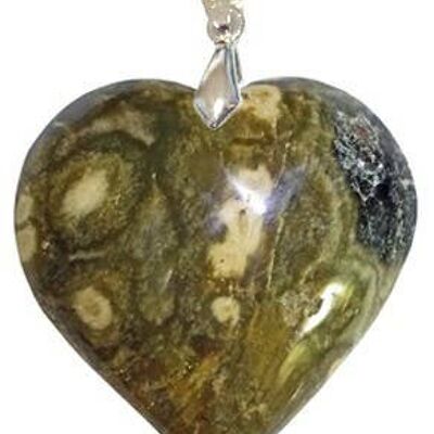 Heart Orbicular Jasper Pendants