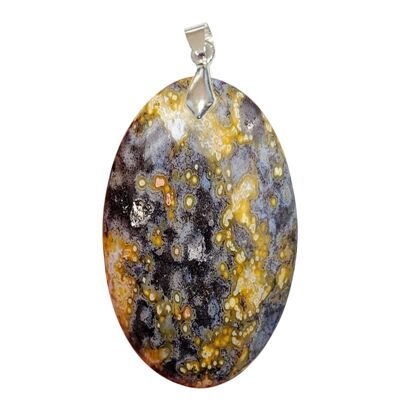 Oval Speckled Orbicular Jasper Pendants