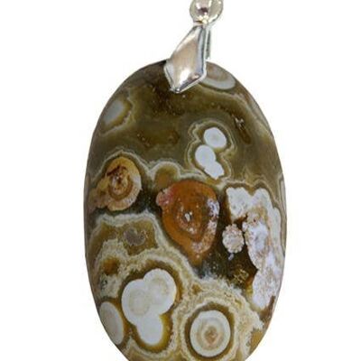 Oval Orbicular Jasper Pendants