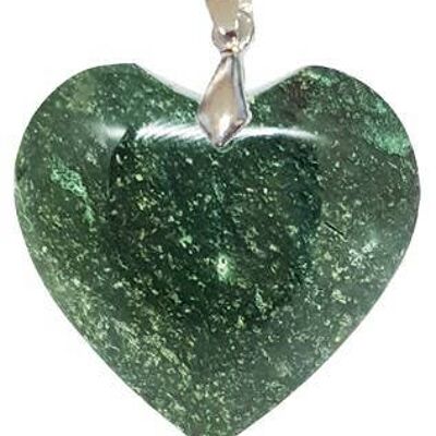 Heart Green Jasper Pendants