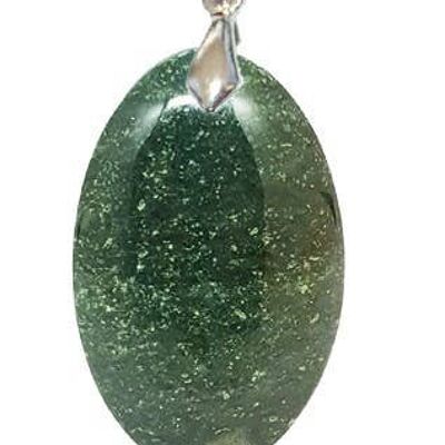 Oval Green Jasper Pendants