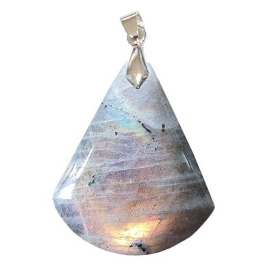 Pendentifs Labradorite Grise Reflets Arc en Ciel Triangle