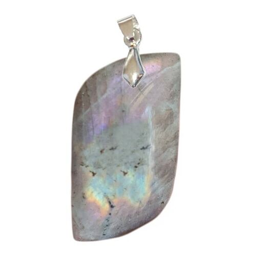 Pendentifs Labradorite Grise Reflets Arc-en-Ciel Forme S