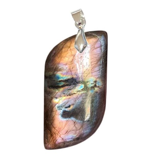 Pendentifs Labradorite Noire Reflets Arc-en-Ciel Forme S