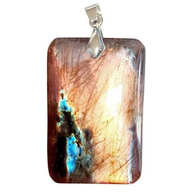 Pendentifs Labradorite Noire Reflets Arc-en-ciel Rectangle