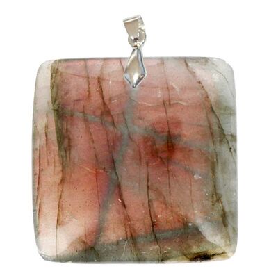 Square Red and Purple Labradorite Pendants