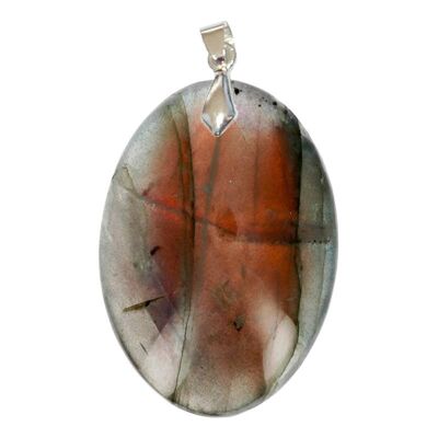 Red and Violet Oval Labradorite Pendants