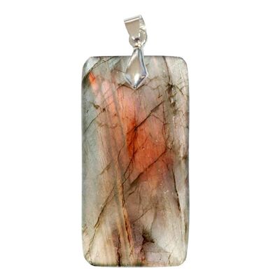 Red and Purple Labradorite Thin Rectangle Pendants