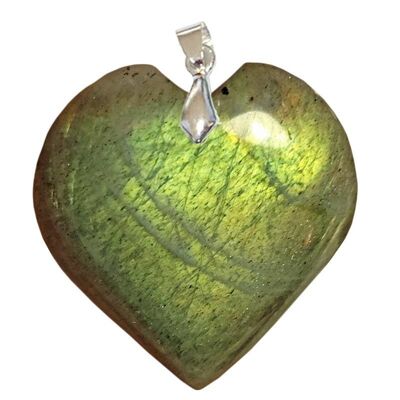 Green Labradorite Heart Pendants
