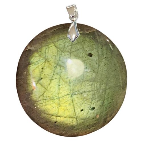 Pendentifs Labradorite Verte Rond