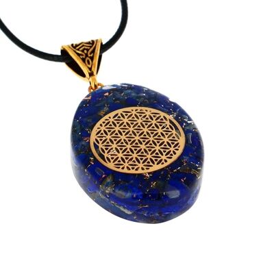 Pendentifs Lapis Lazuli Orgonite Fleur de Vie 3.8 cm