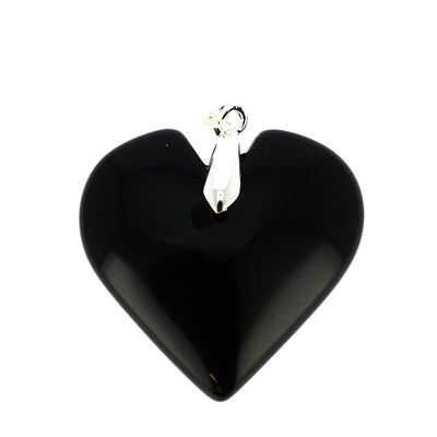 Pendentifs Obsidienne Noire EXTRA Cœur