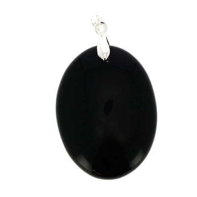 EXTRA Oval Black Obsidian Pendants