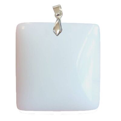 Square White Opal Pendants