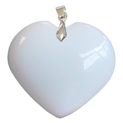 White Opal Heart Pendants