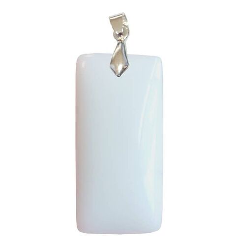 Pendentifs Opale Blanche Rectangle Fin