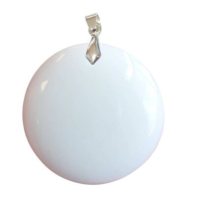 Round White Opal Pendants