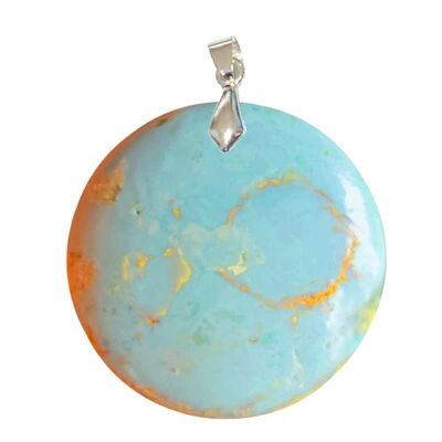 Pendentifs Opale Bleue Rond (Couleur proche du Larimar)