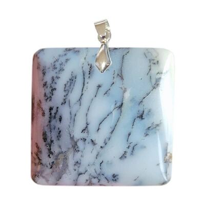Dendritic Opal (Merlinite) Square Pendants