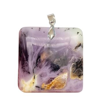 Pendentifs Opale Violette & Verte Carré