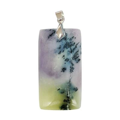 Purple & Green Opal Thin Rectangle Pendants