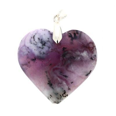 Violet Opal Heart Pendants