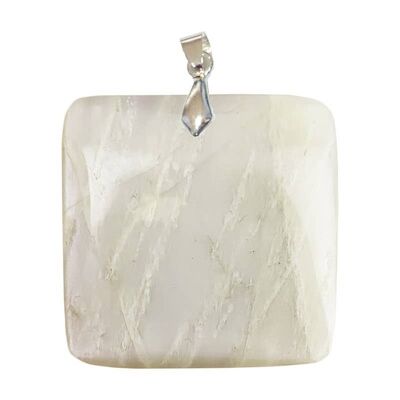 Square Pearly White Moonstone Pendants