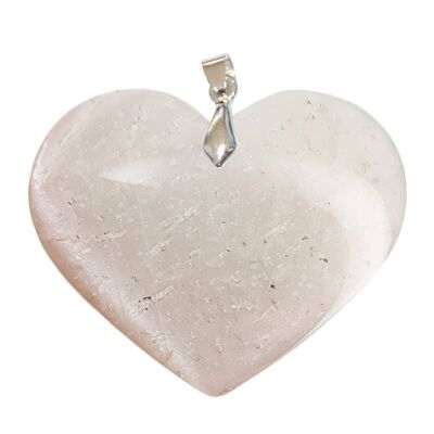 Pearly White Moonstone Heart Pendants