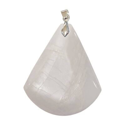 Pearly White Moonstone Triangle Pendants