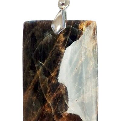 Pendentifs Pierre de Lune Noire Rectangle