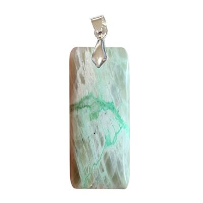 Pendentifs Pierre de Lune Verte Rectangle Fin (Garniérite)