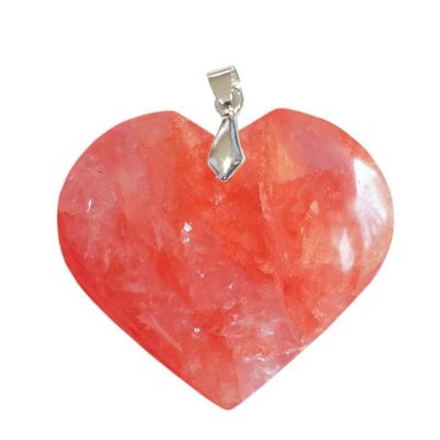 Heart Orange Hematoid Quartz Pendants